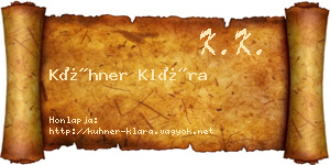 Kühner Klára névjegykártya