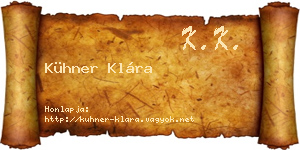 Kühner Klára névjegykártya